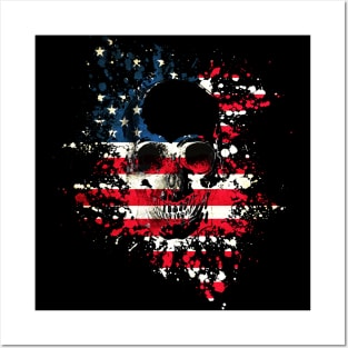 skull, bandanas, american, usa, flag Posters and Art